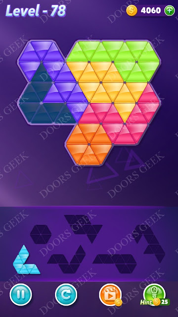 Block! Triangle Puzzle Intermediate Level 78 Solution, Cheats, Walkthrough for Android, iPhone, iPad and iPod