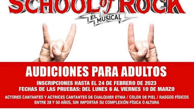 CASTING en ESPAÑA: Se buscan ACTORES, ACTRICES, CANTANTES entre 28 y 50 años para "SCHOOL OF ROCK" El musical