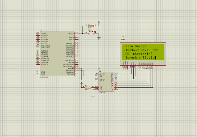 ATMega32 SPI Interfaces With SN74HC595 For Character LCD Controlling