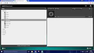 Browser showing web remote control of logitech media server