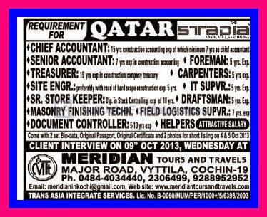 Required For Qatar Attractive Salary