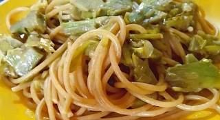 espaguetis alcachofa