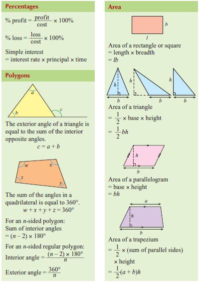 Senarai Formula PMR - Matematik Inspirasiku