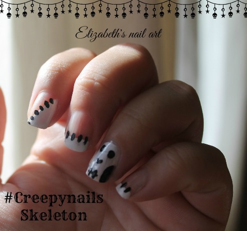 halloween diseño de uñas esqueletos