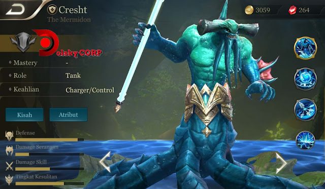 Arena of Valor : Hero Cresht ( The Mermidon ) Tanker Support Builds Set up Gear