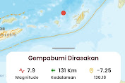 Gempa Magnitude 7.9  SR Guncang Maluku Tenggara