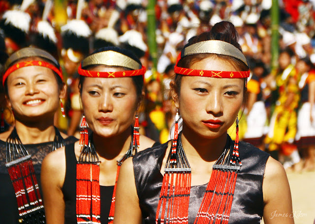 Phom Naga women in traditional dress Hornbill Festival Nagaland 1