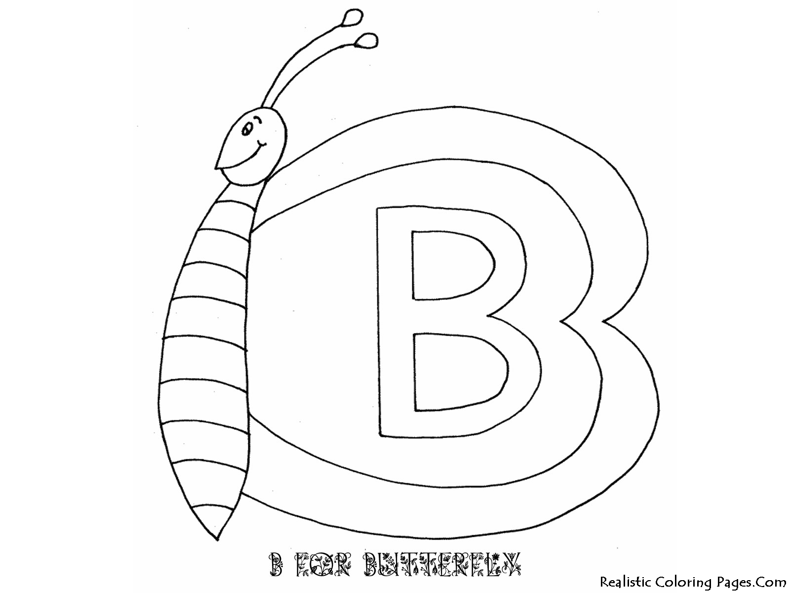 Alphabet Coloring Pages B For Butterfly