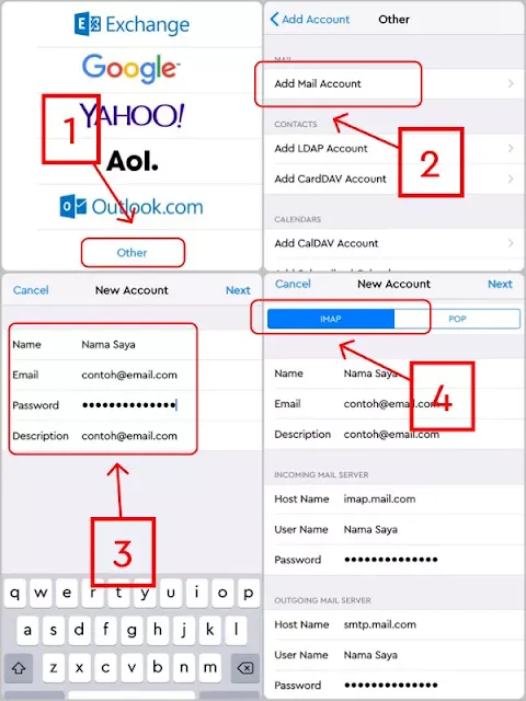 contoh gambar cara setting mail.com di aplikasi pihak ketiga