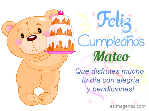 Feliz Cumpleaños Mateo - Tarjetas con Nombres  Cumpleaños 