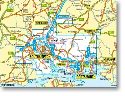 Map Of Uk Cities. Map of Southampton City Road
