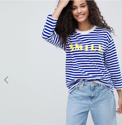 asos t shirt with smile in stripe