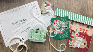 VIDEO: Pop-Up Gift Bag Card Tutorial + Small Gift Bag Template + 4 "From the North Pole" Paper Pumpkin Alternative Projects ~ www.juliedavison.com #stampinup #paperpumpkin