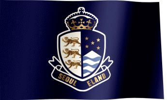 The waving flag of Seoul E-Land FC with the logo (Animated GIF) (서울 이랜드 FC 깃발)