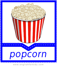 Popcorn - English food flashcards for ESL students