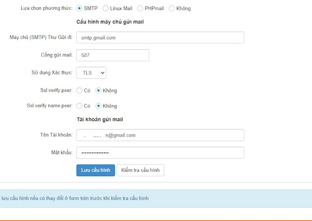 Cấu hình gửi mail trong NukeViet