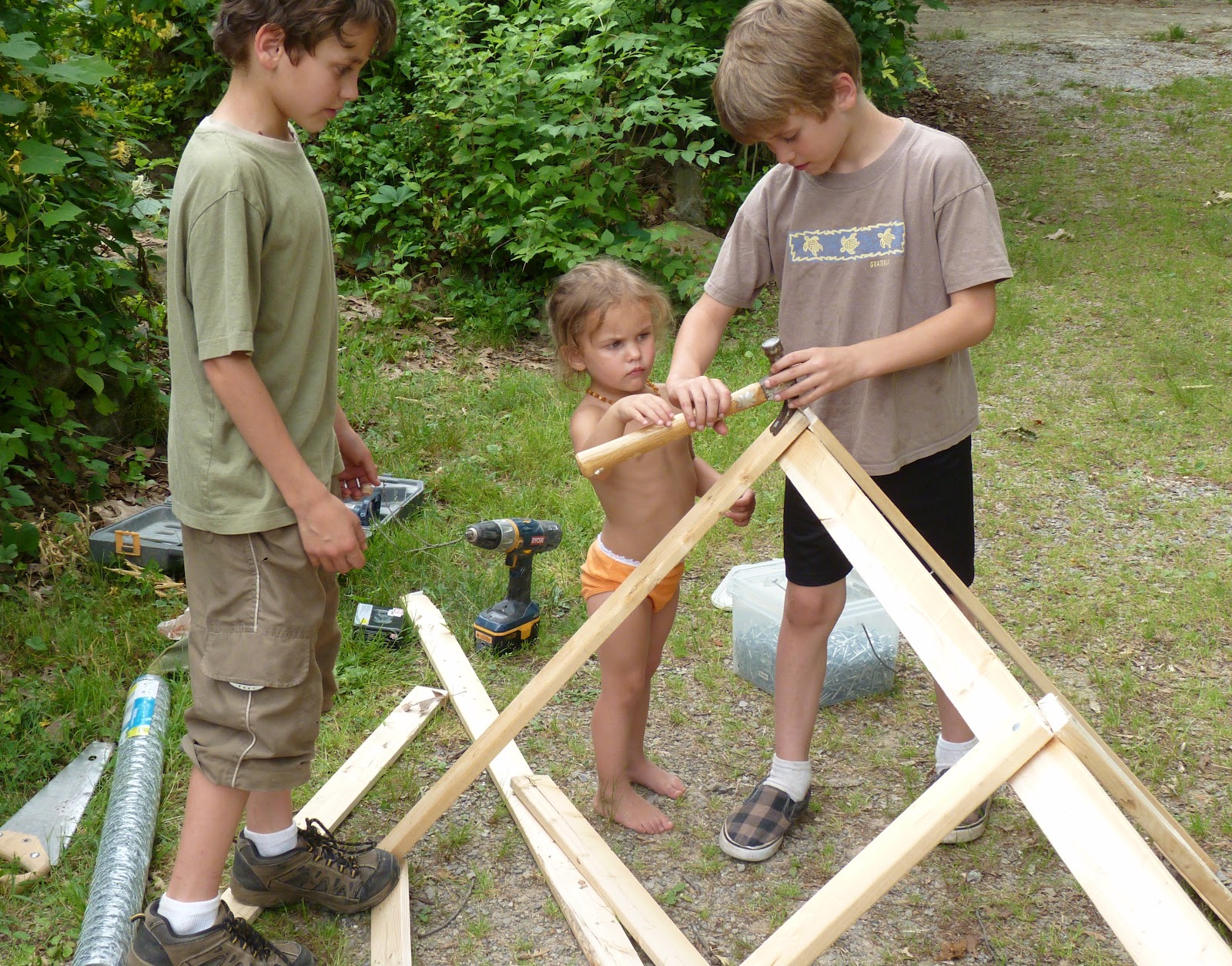 At the Butterfly Ball: Building an A Frame chicken "tractor" coop