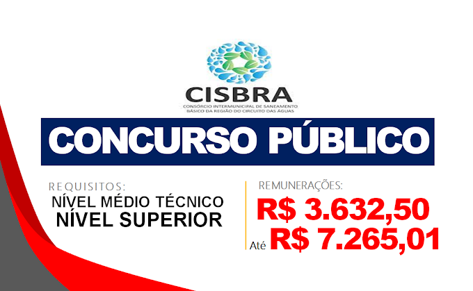 Concurso CISBRA – SP: edital publicado e inscrições abertas; até R$ 7,2 mil mensais