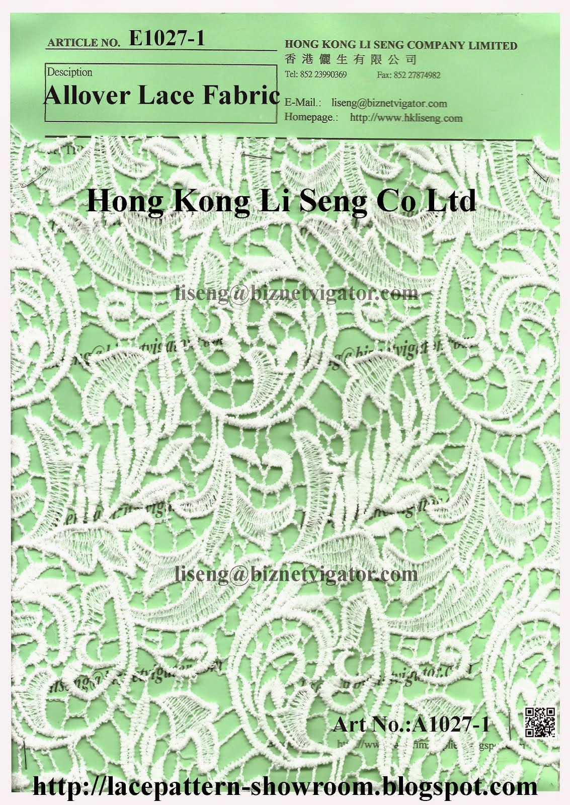 Allover Lace Fabric Manufacturer Wholesale and Supplier - Hong Kong Li Seng Co Ltd