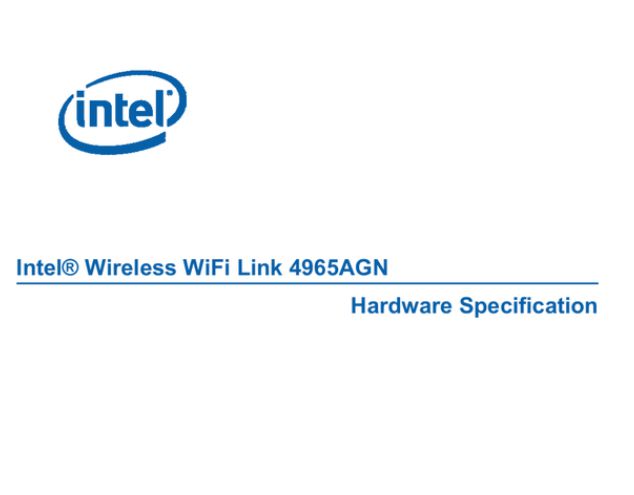 Intel(R) Wireless WiFi Link 4965AGN Driver Download