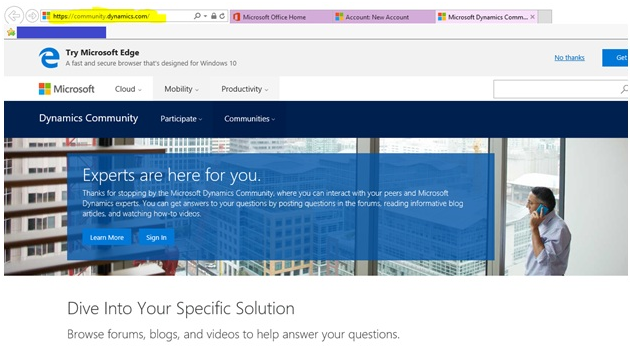 Try Microsoft Dynamics CRM Edge