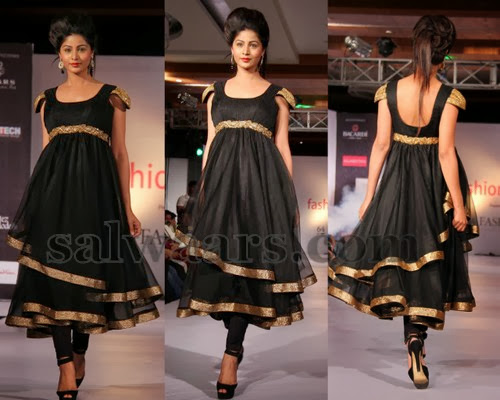 Black Heavy Pleats Salwar