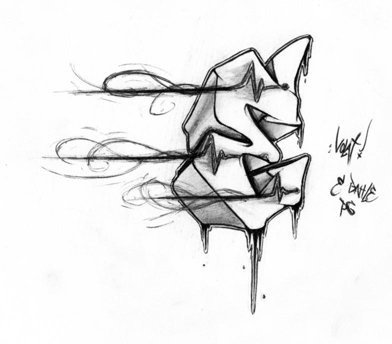 Volatticus Sketch Graffiti Letters S on Paper