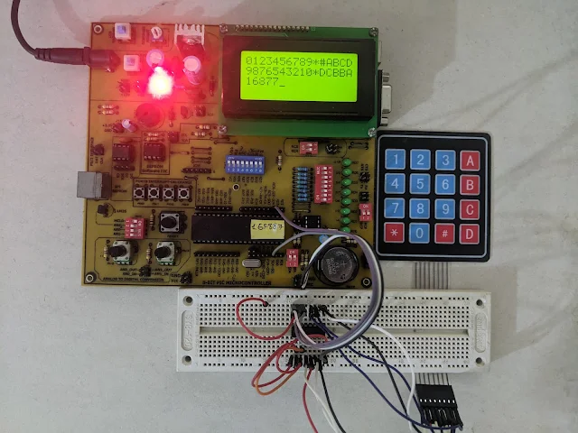 PIC16F887 PCF8574AP I2C 4x4 KeyPad using XC8