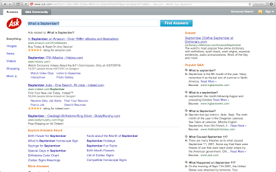 Ask.com Search for 'What is September?'