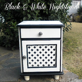With A Blast: Black & White Nightstand - DIY    #makeover #furniture #painting #furniturepainting #nightstand
