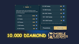 Gratis 10.000  Diamond Mobile Legends dari Tiktok