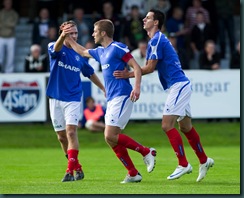 080831 Fotboll, Superettan:  Mjällby - Åtvidaberg: Daniel Hallingström, Haris Radetinac, Åtvidaberg, jubel
© Bildbyrån - 29362- Foto: Avdo Bilkanovic
