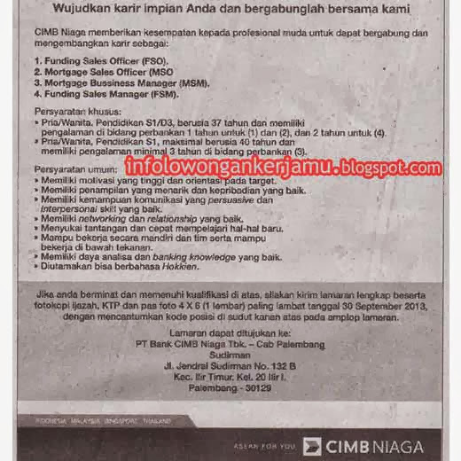 Lowongan Kerja Bank CIMB Niaga