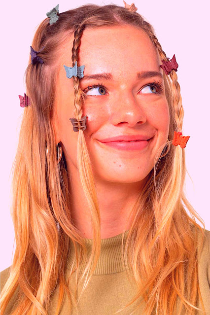 Butterfly Clip Hairstyles 90s.