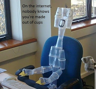 lol robot made of cups