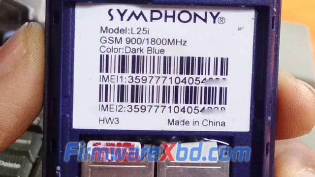 Symphony L25i HW3 Flash File