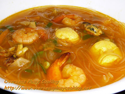 Seafood Sotanghon with Squid Ball Soup