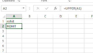 Microsoft Excel upper formula