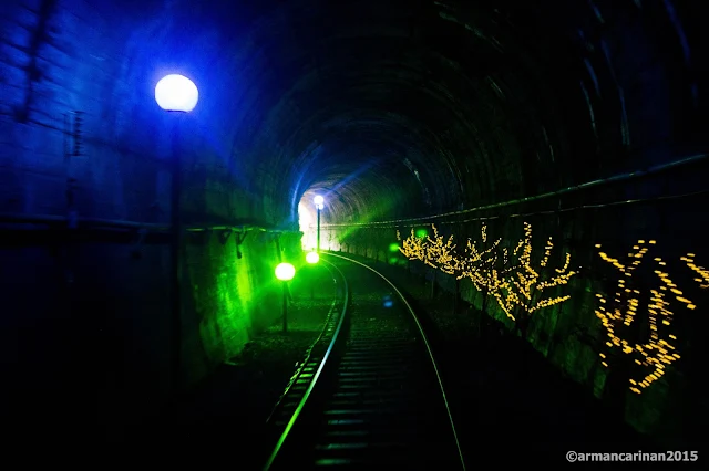 Inside the tunnel of the rail bike site