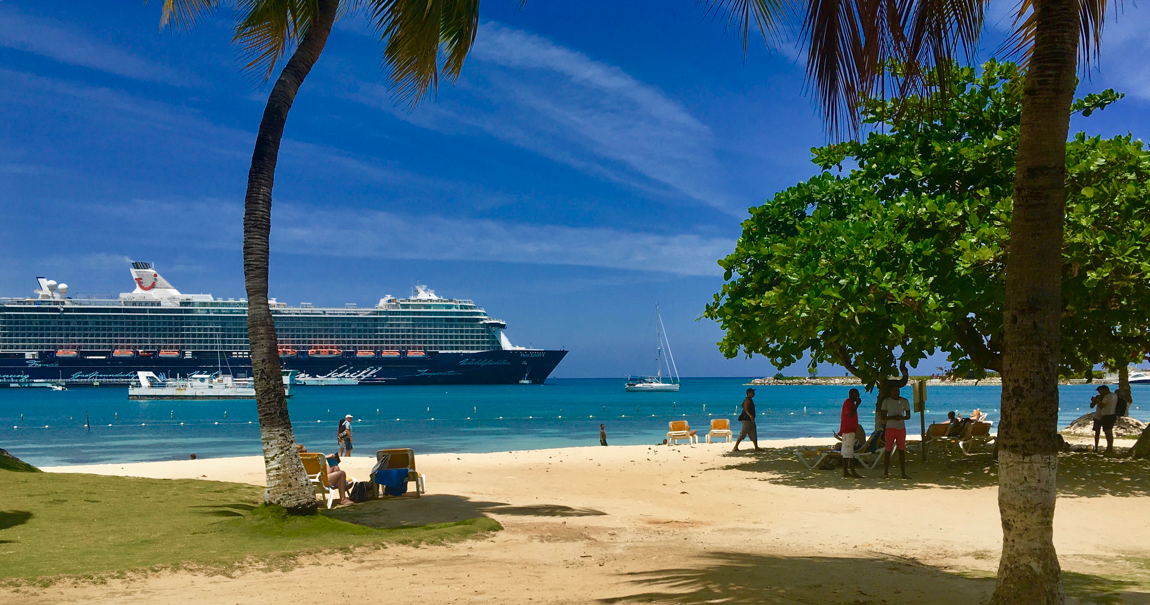 Aztec Dream at anchor in Ocho Rios Jamaica