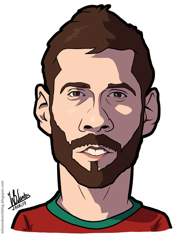 Cartoon caricature of Vieirinha.