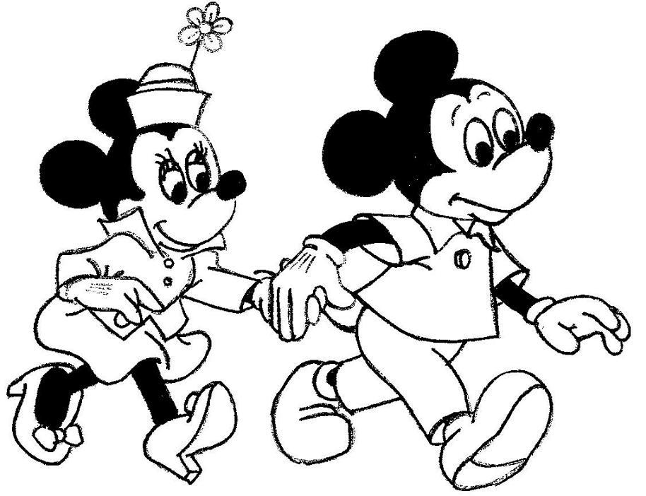 Belajar mewarnai gambar mickey mouse dan minnie mouse 