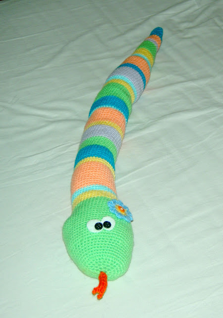 crochet plush stuffed toy baby snake handmade girl