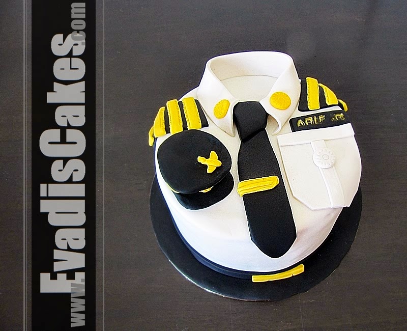 Pilot uniform cake from top view