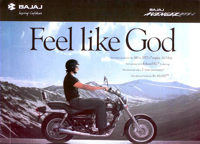 Bajaj Avenger Feel Like God Print Ad