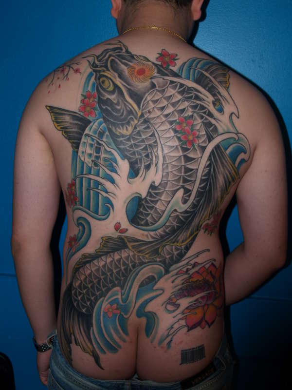 Inked Plus Koi Tattoo Full Back 