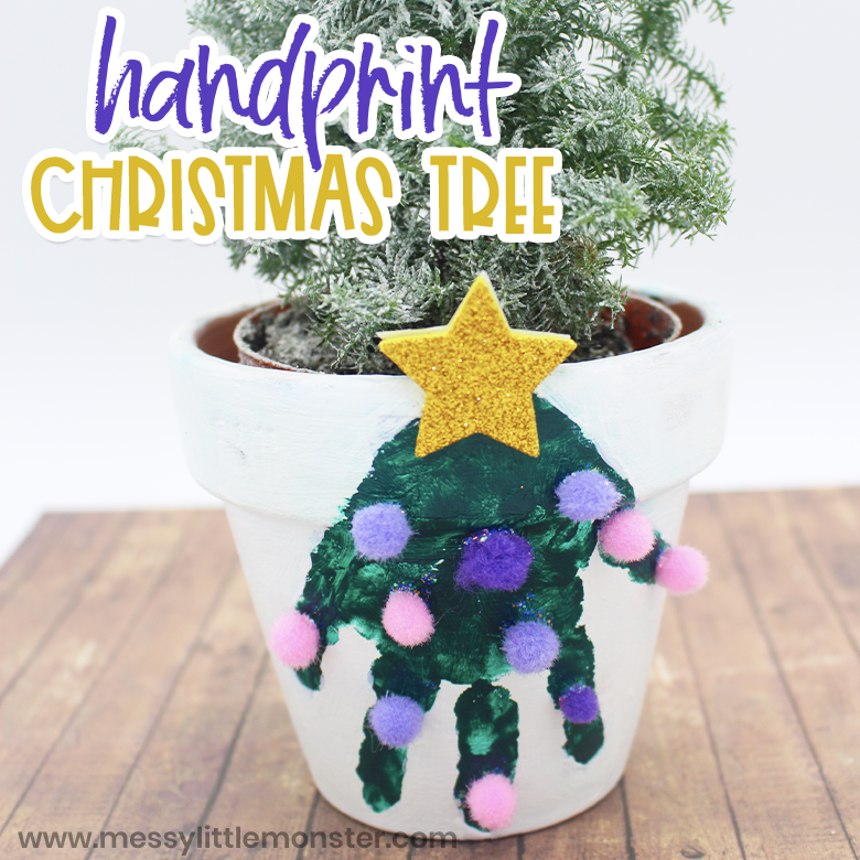 Christmas tree clay pot craft