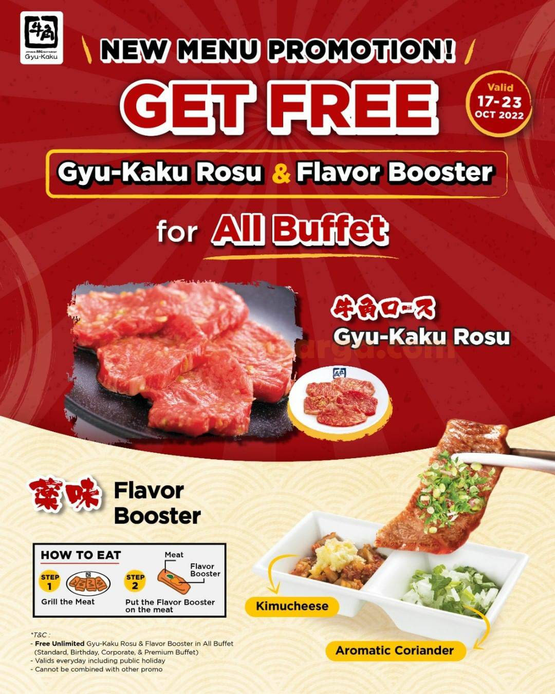 Promo GYUKAKU Get Free New Menu Rosu & Flavor Booster For All Buffet