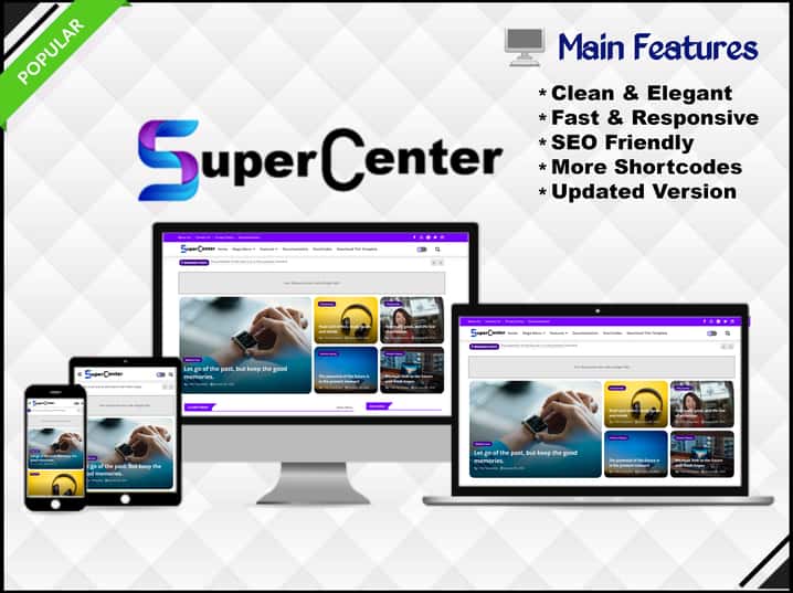 Super Center - Featured & Article Blogger Template free