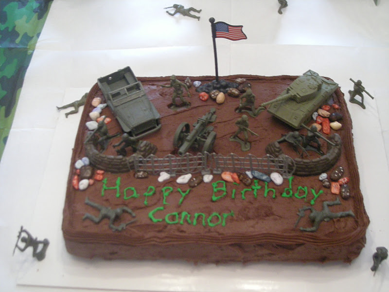 Cutting Coupons In KC Army Men Birthday Cake & Camouflage